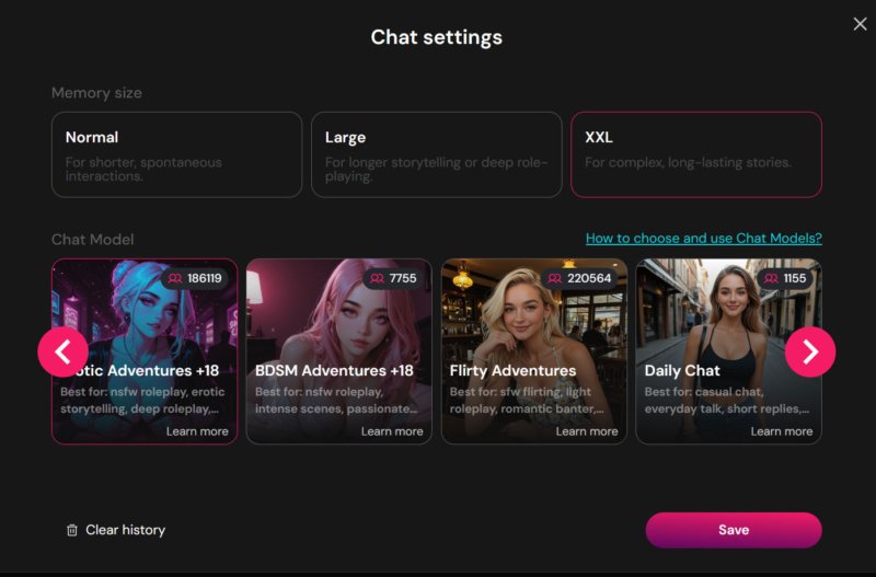 Different chat models